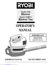 Ryobi 310r Operator's Manual