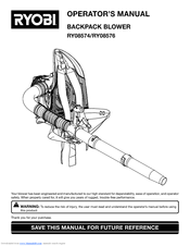 Ryobi RY08574 Operator's Manual