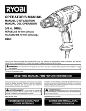 Ryobi D46CK Operator's Manual