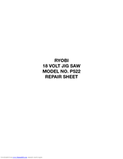 Ryobi P522 Repair Sheet