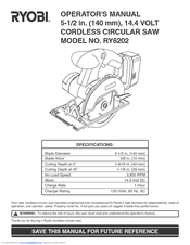 Ryobi RY6202 Operator's Manual