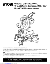 Ryobi TS230 Operator's Manual