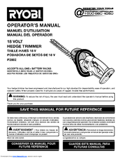 Ryobi P2602 Operator's Manual