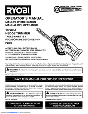 Ryobi P2605 Operator's Manual