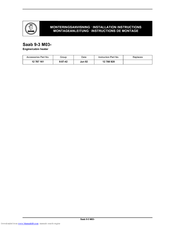 Saab 9-3 M03- Installation Instructions Manual