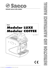 Saeco Modular Coffee Instruction And Maintenance Manual