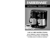 Farberware SPECIAL SELECT FSCM200M Use And Care Instructions Manual