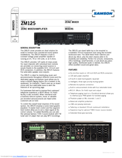 Samson ZM125 Specifications