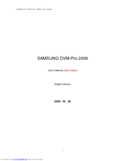 Samsung DVM-PRO 2008 User Manual