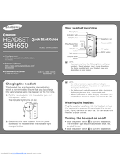 Samsung SBH650 - Bluetooth Stereo Pendant Headset Quick Start Manual