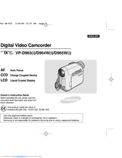 Samsung VP-D965 Owner's Instruction Manual