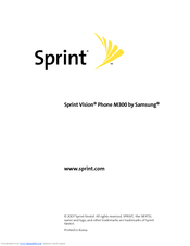 Samsung Sprint Vision M300 Owner's Manual