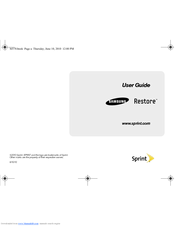 Samsung Restore SPH-M570 User Manual