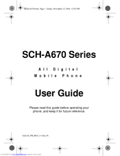 Samsung SCH A670 - Cell Phone 32 MB User Manual