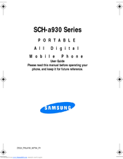 Samsung SCH A930 - Cell Phone - Verizon Wireless User Manual