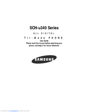 Samsung SCH U340 - Cell Phone - Verizon Wireless User Manual