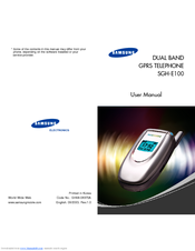 Samsung SGH-E100CSA User Manual