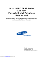 Samsung E316 - SGH Cell Phone User Manual
