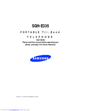Samsung E335 - SGH Cell Phone User Manual