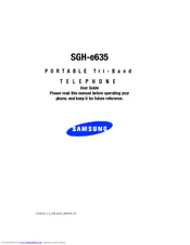 Samsung E635 - SGH Cell Phone User Manual