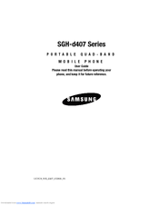 Samsung SGH-d407 Series User Manual