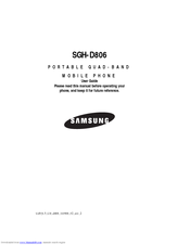 Samsung SGH SGH-D806 User Manual