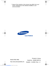 Samsung SGH-E800 User Manual