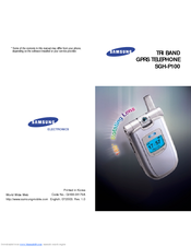 Samsung SGH-P100 Manual