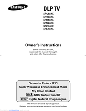 Samsung SP61L6HX Owner's Instructions Manual