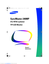 Samsung SyncMaster 240MP Owner's Instructions Manual