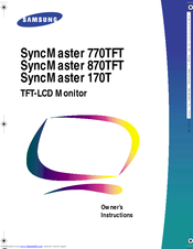 Samsung SyncMaster 170T Owner's Instructions Manual
