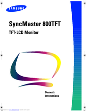 Samsung SyncMaster 800TFT Owner's Instructions Manual