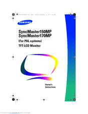 Samsung SyncMaster170MP Owner's Instructions Manual