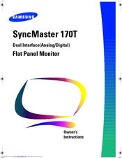 Samsung SyncMaster 170T Owner's Instructions Manual