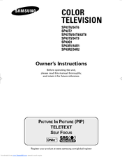 Samsung SP-43Q1 Owner's Instructions Manual