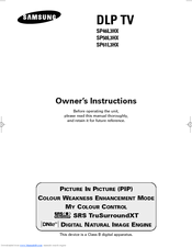 Samsung SP-61L3HXR Owner's Instructions Manual