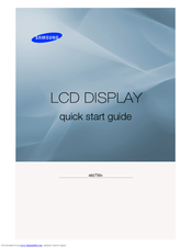 Samsung SYNCMASTER 460TMN Quick Start Manual