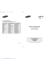 Samsung LE19R71W Owner's Instructions Manual