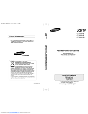 Samsung LE15S51B Owner's Instructions Manual