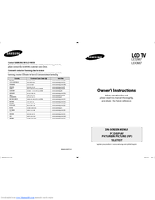 Samsung LE32M7 Owner's Instructions Manual