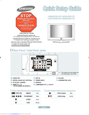 Samsung LN26A330JD Quick Setup Manual