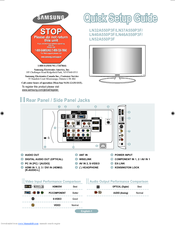 Samsung LN52A530P1FXZA Quick Setup Manual