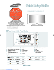 Samsung LN55A950 Quick Setup Manual