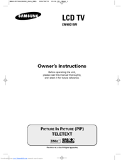 Samsung LW46G15W Owner's Instructions Manual
