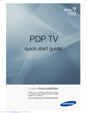 Samsung PL63A750T1F Quick Start Manual