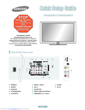 Samsung PN42B450 Quick Setup Manual