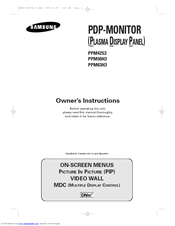 Samsung PPM63H3 Owner's Instructions Manual