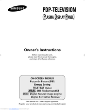 Samsung PS-42E71HD Owner's Instructions Manual