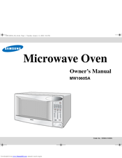 Samsung MW1660SA Owner's Manual