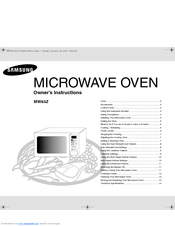 Samsung MW83Z Owner's Instructions Manual